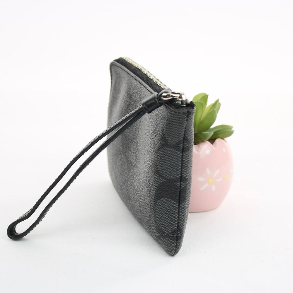 Coach Signature Canvas Corner Zip Wristlet - Picture 4 of 7